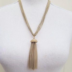 Sarah Coventry Tassel Necklace Gold Tone Tagged